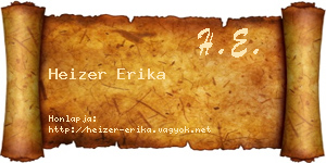 Heizer Erika névjegykártya